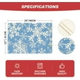 thumbnail image 6 of mubwai Blue Snowflakes Christmas Placemats for Dining Table, 12 x 18 Inch Seasonal Winter Washable Table Mats Set of 4, 6 of 6
