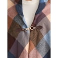 thumbnail image 4 of Time and Tru Women's Plaid Toggle Poncho, Tan/Brown, Sizes S/M-L/XL, 4 of 5
