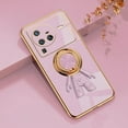 thumbnail image 2 of Compatible with Vivo X80 Pro Case Silicone TPU Shockproof Vivo X80 Pro Phone Case Plating Astronaut Cute Pattern TPU Cases with Ring (Vivo X80 Pro, Purple), 2 of 14