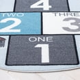 thumbnail image 3 of SAFAVIEH Kids Playhouse City Hopscotch Machine Washable Area Rug, Grey/Blue, 6'7" x 6'7" Round, 3 of 5