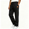 thumbnail image 2 of TKKCS Mens Baggy Straight Sweatpants Elastic Drawstring Waist Split Ankle Cuffs Casual Relaxed Fit Joggers with Side Pockets Black XL, 2 of 8