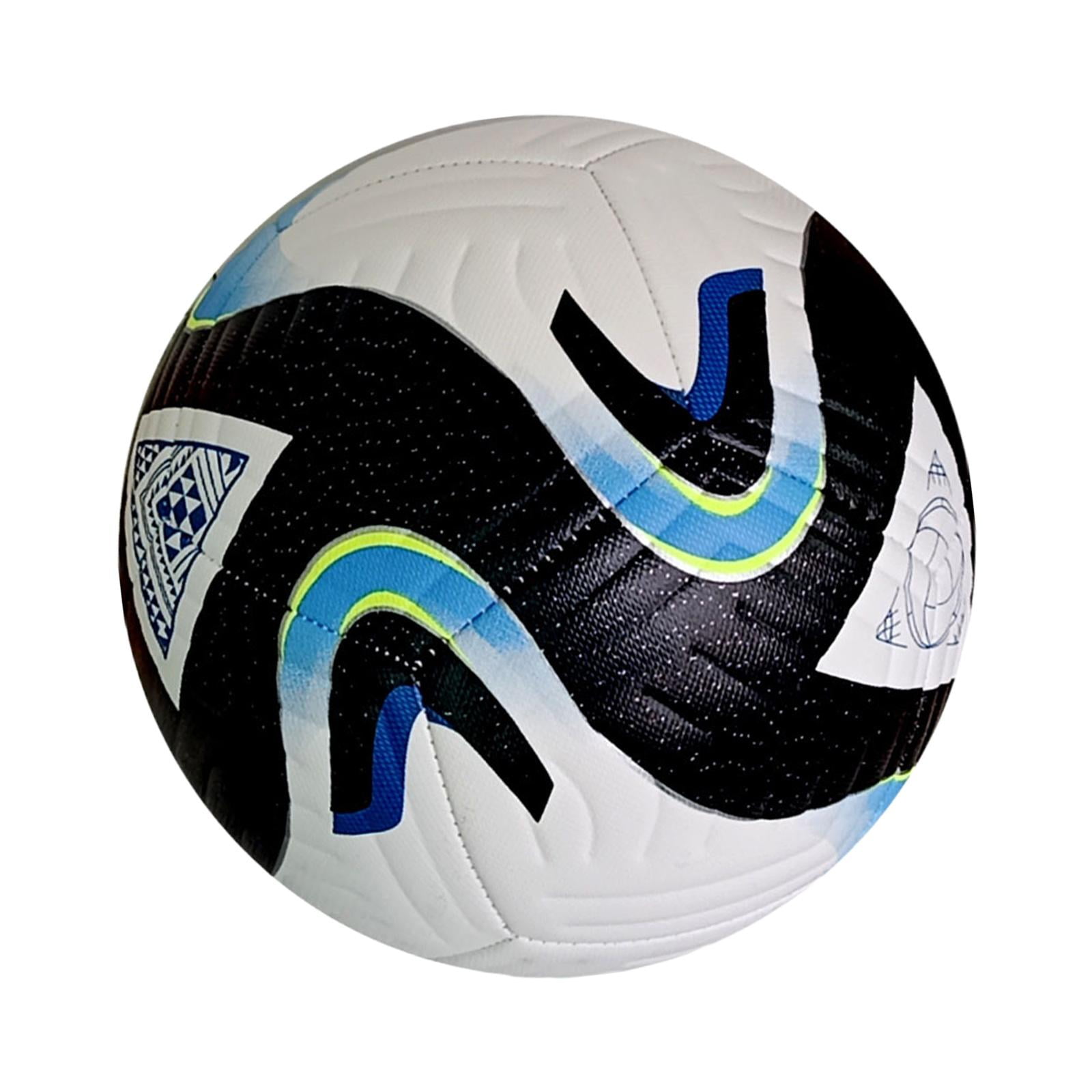 DimyFew Size 5 Soccer Ball, Football Training Ball, Hand Stitched and Durable PU Leather Black