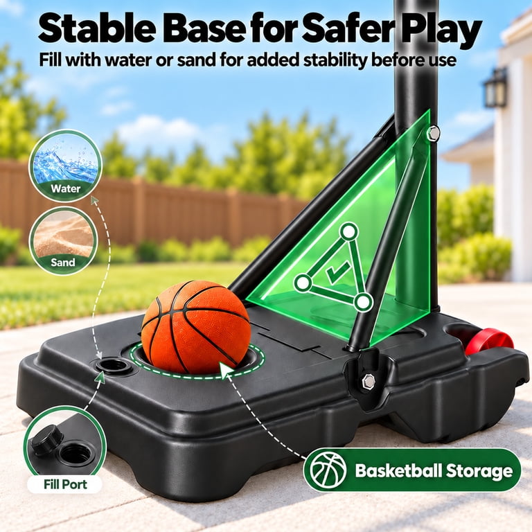 Gvdv Basketball Hoop, 33-inch, 3.8-7ft Adjustable photo 4