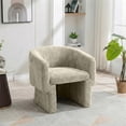 thumbnail image 3 of Whittier Contemporary Curved Back Soft Brown Fabric Chenille Lounge Chair, 3 of 4