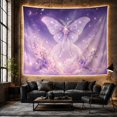 thumbnail image 6 of Lavender Luna Moth & Moon Phases in Lilac Clouds, Mystical Fantasy for Celestial Decor Enthusiasts, Ethereal Nature Art, Halloween Gift Tapestry Wall Hanging for Bedroom and Living Room, 6 of 7