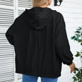 thumbnail image 6 of Women's corduroy drawstring hooded coat loose coat, 6 of 8