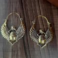 thumbnail image 5 of Egyptian Vintage Creative Designs Sacred Wings Scarab Beetle Large Pendant Hoops Earrings For Women Fashion Gypsy Tribal Jewelry----6--Product code 65 6, 5 of 5