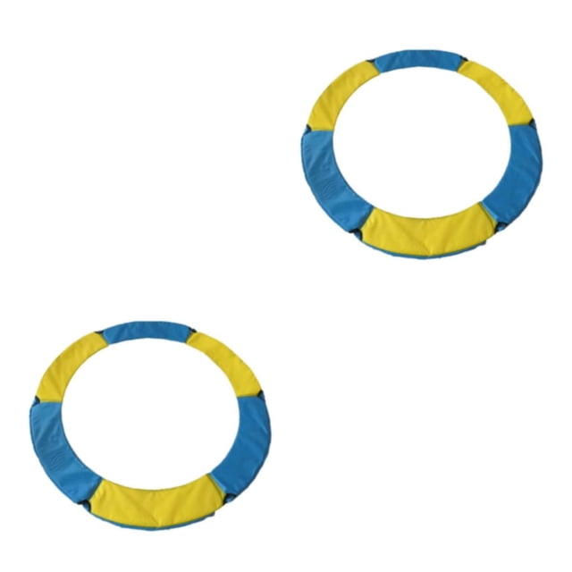 Eigraketly Cojín de repuesto para cama elástica, acolchado de seguridad, cubierta de resorte, amarillo, azul, 1,5 m Amarillo azul 1.5 m 2Conjunto
