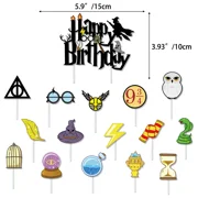Cute Birthday Party Supply Disposable Banner Cake Topper Hanging Flag Harry Potter Balloons Set Birthday Decoration