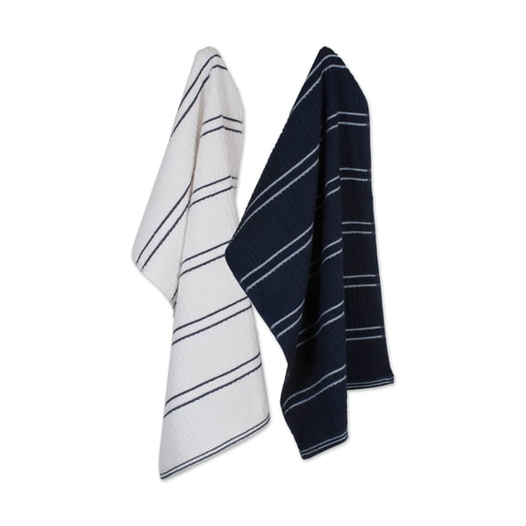 DII Modern Cotton Ribbed Terry Dishtowels in Blue (Set of 6)