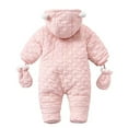 thumbnail image 3 of Krdevn Baby Romper Outerwear Snowsuit Bear Ears Girls Coat Jumpsuit Hooded Jacket Warm Girls Coat Jacket with Gloves,18-24 Months, 3 of 3