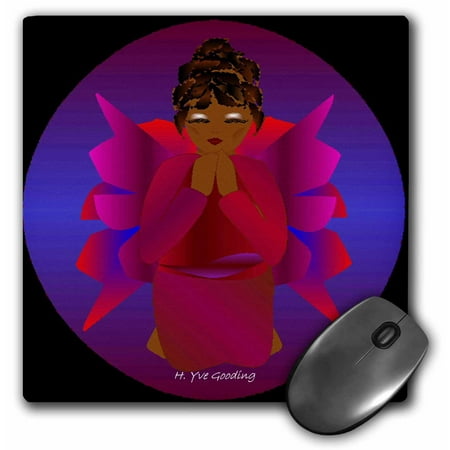 - 3dRose African-American Angel Baby Girl Praying, Mouse Pad, 8 by 8 inches
