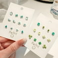 thumbnail image 6 of DESIGNICE 3Pairs Cute Earrings,Alloy Glue Process Studs,Everyday Cute Small Stud Earrings for Women,Style3, 6 of 7