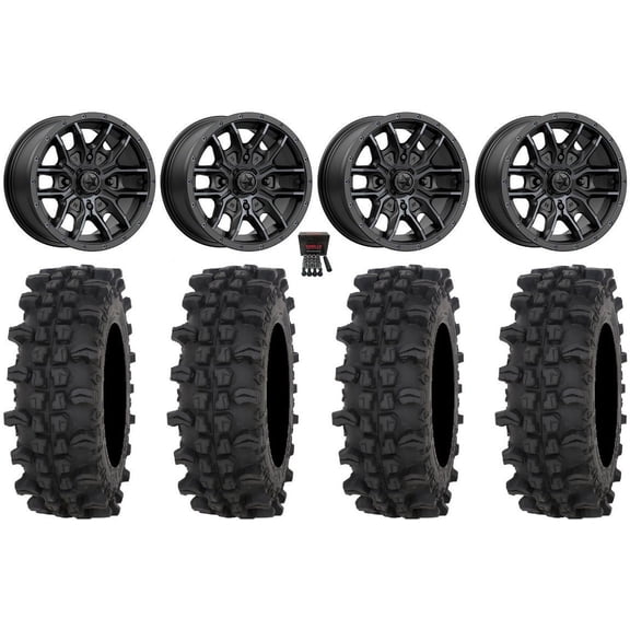 MSA Fang 14" Wheels Black 27" ACP Tires Sportsman RZR Ranger