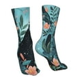 thumbnail image 7 of Xecao Black Panther Floral Illustration Print Fashion No Heel Casual Crew Socks Cushioned Breathable for Men Women - Moisture wicking,Not easy to fade Suitable for daily, 7 of 7