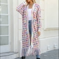 thumbnail image 6 of ZZwxWA Women's Cardigans Chunky Knit Sweater Open Front Fall Coat Knitwear Cardigan Long Sleeved Hooded Coat for Fall, 6 of 7
