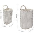 thumbnail image 6 of AuldHome Design Wall Hanging Baskets (White, Set of 2); Woven WIcker Rustic Farmhouse White Washed Door Baskets, Small and Medium Size, 6 of 9