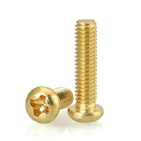

ZX Brass Phillips Round Flat Head Countersunk Head Cross Recess Machine Screws M2 M2.5 M3 M4 M5 M6 (Color : Round Head_M5x35 (10pcs))-0810