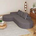 thumbnail image 3 of Eyisean 108.5" Chenille Upholstered Corner Sofa with Right Chaise, 3-Seater L Shaped Modular Couch with Pillow, No Assembly Required, Comfy Boneless Sofa for Living Room/Bedroom, 3 of 9