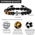 thumbnail image 3 of Natural Gemstone Beaded Men's Religious Cross Bracelet, Boys Teenagers Christian Gifts, Confirmation Baptism Gifts for Sons Grandsons Nephews, 3 of 5