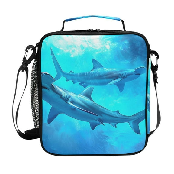 ALAZA Sharks in Ocean Lunch Box Insulated Lunch Bag Reusable Thermal Cooler Tote School Picnic
