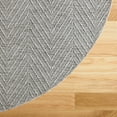 thumbnail image 4 of TOWN & COUNTRY BASICS Pax Herringbone Textured Solid Everwash® Washable Area Rug, Low Pile, Non-Slip Backing, Easy Clean Pet & Family Friendly Rug, Grey, 8' Round, 4 of 15