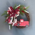 thumbnail image 2 of Christmas Wreath Red Truck Wreath Door Hanging Farmhouse House Buffalo Check Bow Truck Wreath Christmas, 2 of 7
