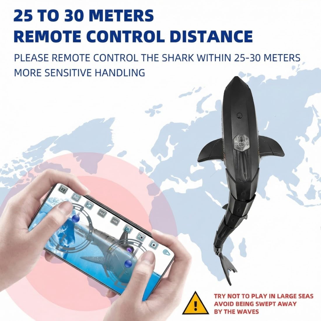 Remote Control Shark Pool With HD Underwater Camera, 2.4G Electric RC Fish Boat For Water With Dual Propeller Drive, APP & Remote Dual Control For Adults
