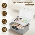 thumbnail image 2 of Lockable Storage Container Robust Organizer Document and ID Box with Combination Lock Design Large Capacity Privacy Container with Built in Removable Tray for Office-gray-, 2 of 10