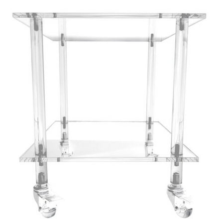 

Acrylic Printer Stand 2-Tier Under Desk Printer Table with Wheels Rolling Cart