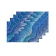thumbnail image 4 of MKHERT Elegant Teal Mosaic Tiles Waves Placemats Table Mats for Dining Room Kitchen Table Decoration 12x18 inch,Set of 4, 4 of 4