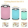 thumbnail image 6 of GPED 3-Piece Plastic Cutting Board Set, Durable Cutting Boards for Kitchen with Non Slip Handles and Juice Groove, Ideal Chopping for Meat, Vegetables and Fruits, Pink, Blue, Green, 6 of 7