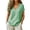 Green, variant on Women's V-Neck Plaid Blouse Solid Short Sleeve Loose Fit Checkered Tops for Summer Daily Casual Wear Black S