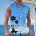 thumbnail image 5 of Noric Men's Sleeveless Hawaiian Shirt Print Button Up Tank Tops Loose Fit Beach Vest for Summer Holiday, 5 of 6