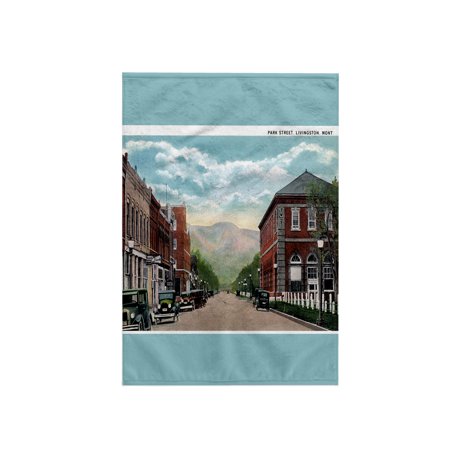3dRose, Park Street Livingston Montana Street Scene with Antique Cars, 15x22 Hand Towel