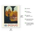 thumbnail image 2 of Brussels Belgium - Is Reached Best by Railway - The Grand Place - Vintage Travel Poster by Frank H. Mason c.1930 - Fine Art Matte Paper Print (Unframed) 16x20in, 2 of 4