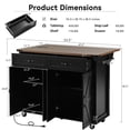 thumbnail image 2 of Harper & Bright Designs Farmhouse Kitchen Island with Power Outlet, Kitchen Storage Island with Drop Leaf, Spice Rack and Drawer, Rolling Kitchen Cart on Wheels, for Dining Room, Black, 2 of 20