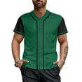 thumbnail image 2 of Green Baseball Jersey Shirt for Men Short Sleeve Hip Hop Hipster Active Team Sports Uniforms, 2 of 5