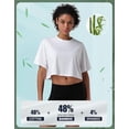 thumbnail image 3 of Pioneer Camp Women's Crop Top, Short Sleeve Bamboo Viscose Loose Workout Tee, 3 of 4
