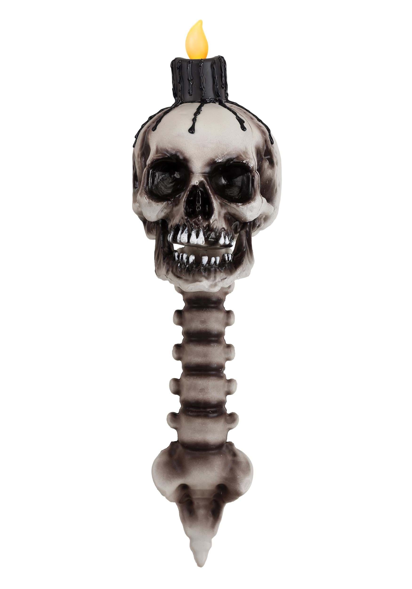 3FT Life Size Posable Sound Activated LED Glowing Eyes Skeleton Halloween Decor 