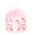 thumbnail image 1 of 50 cajas de dulces rosas con forma de carruaje, cortadas con láser, para recuerdos de boda o baby shower, con cinta., 1 of 6