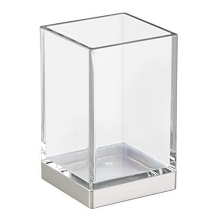UPC 081492411802 product image for InterDesign Clarity Tumbler for Bathroom Vanities - Clear/Brushed | upcitemdb.com