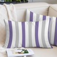 thumbnail image 2 of Purple Grey Striped Standard Pillow Covers, Minimalist Farmhouse Stripe Soft Breathable Throw Pillow Cases with Invisible Zipper, Decorative Pillowcase Pillows Protectors for Sofa Bed Chair 20"x26", 2 of 9