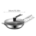 thumbnail image 3 of 12.5 Inch Honeycomb Non Stick Wok Pan Stainless Steel Stir-fry Wok with Lid, Flat Bottom Skillet with Stay-cool Handle Suitable for Induction Ceramic Electric Gas Cooktops, 3 of 4