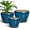 Blue Glaze, variant on Ceramic Plant Pots ,10+8+6 inch Modern Large Flower Planters for Plants with Drainage & Saucer  for Orchids & Succulents Housewarming Gift for Women, Set of 3 Blue-Glaze