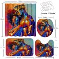 thumbnail image 5 of POGLIP Couple Fall in Love Colorful Creative 4 Piece Bathroom Set Shower Curtain Bath Rug Contour Mat and Toilet Lid Cover, 5 of 5