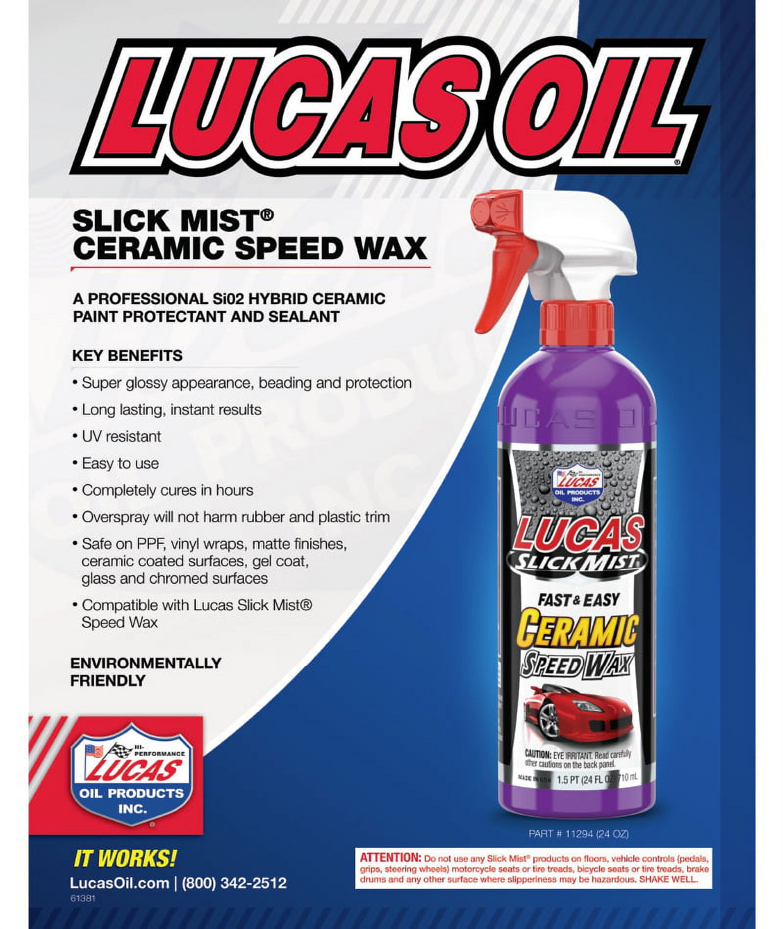 Lucas 10160 Slick Mist Speed Wax - 3 Pk