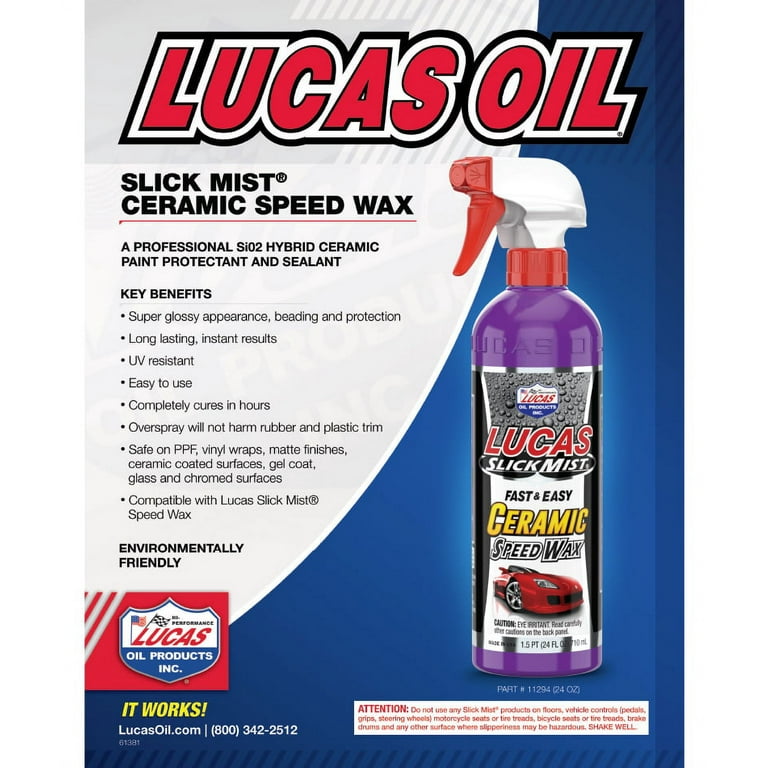  Lucas Oil Slick Mist Speed Wax/20x1/2 Ounce : Automotive