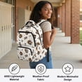 thumbnail image 4 of Pzuqiu Highland Cow Bow School Backpacks 17 Inch Large Capacity Kids Teenagers Schoolbags Bookbags Casual Travel Daypack with Front Zipper Breathable Teen Girls Backpack, 4 of 7