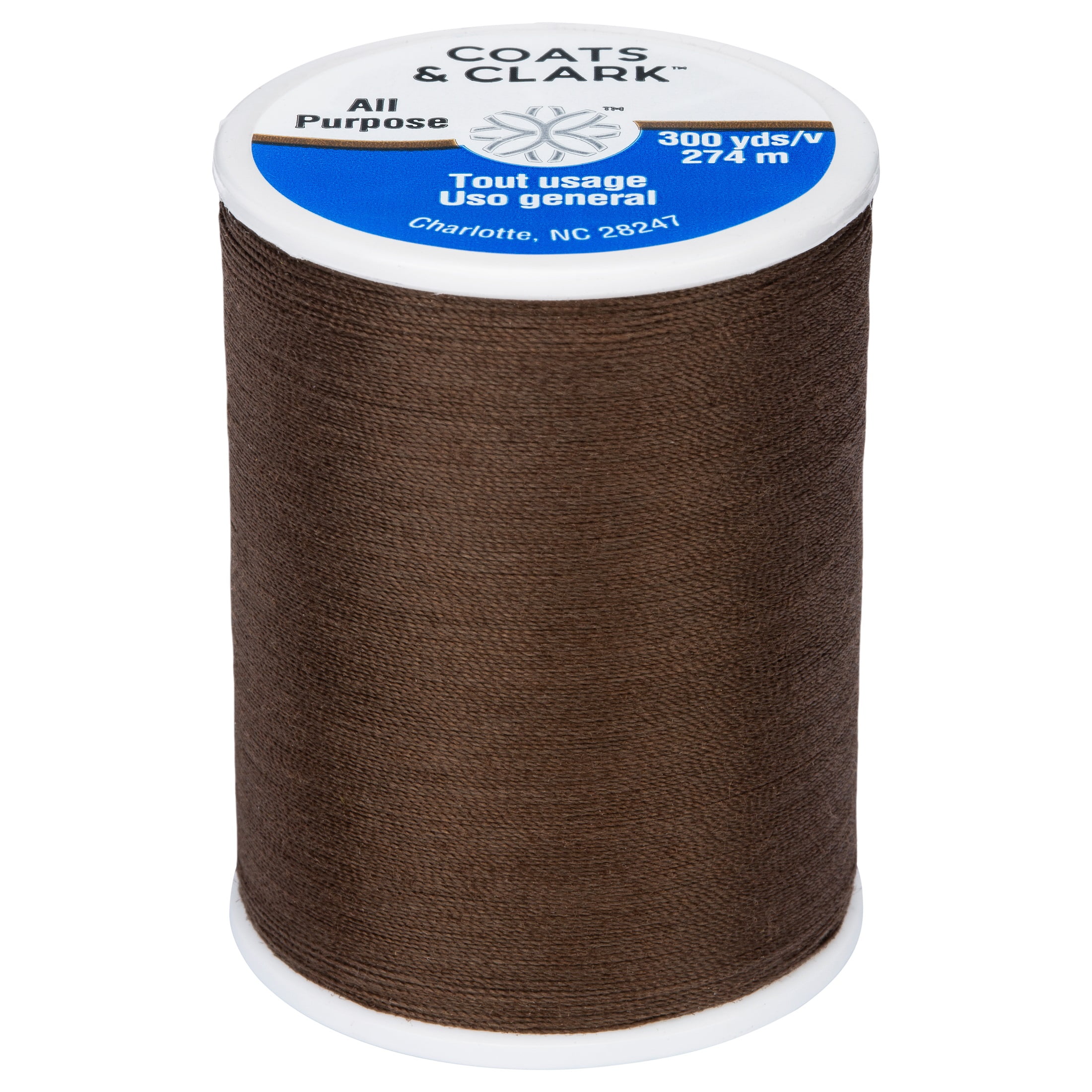 (3 pack) Coats & Clark All Purpose Seal Brown Polyester Thread, 300 Yards